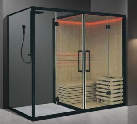 new design black frame and swart control panel steam sauna room