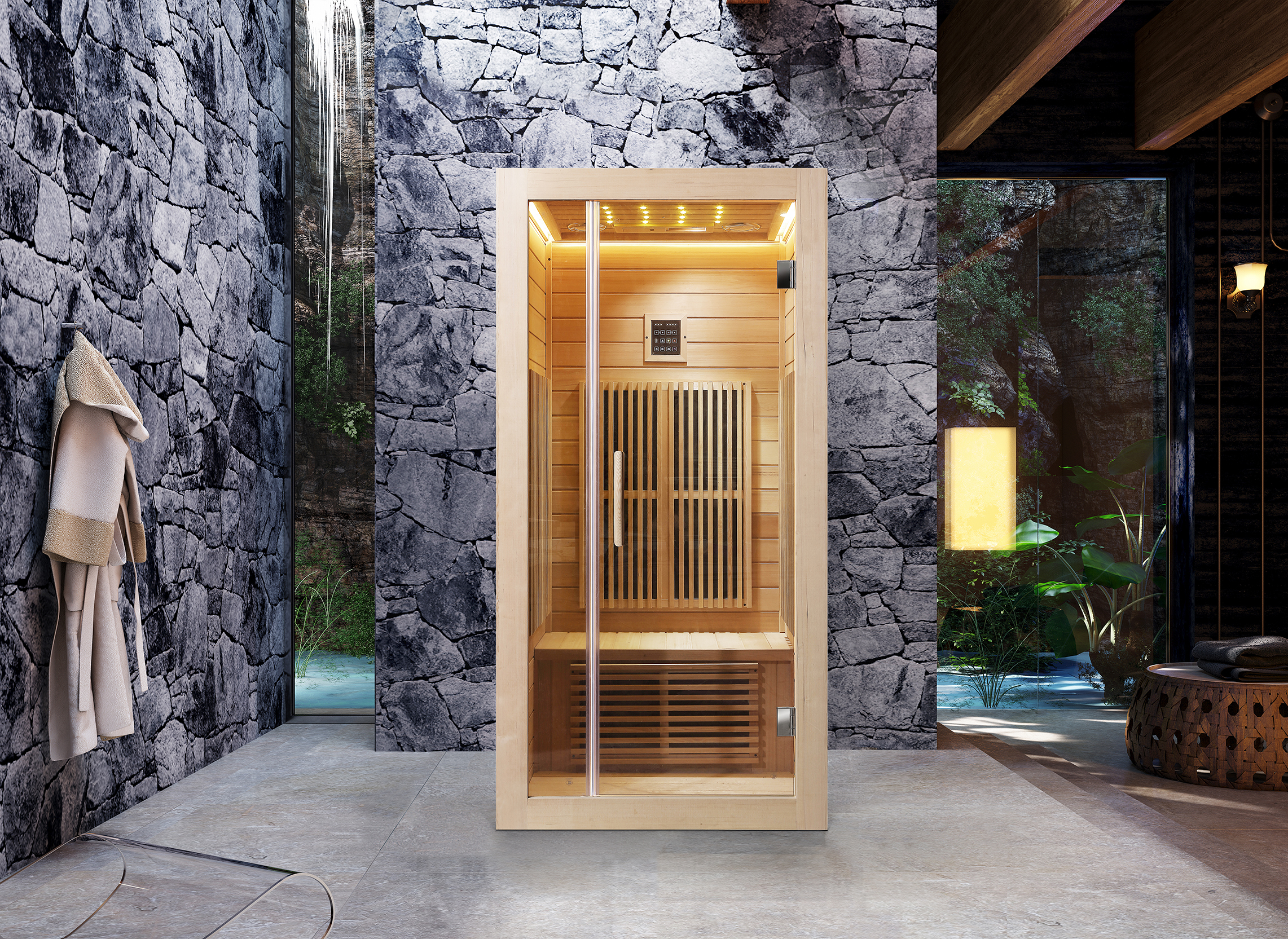 New Popularity Hot Sale Products Wooden Infrared Dry Single person Sauna Room